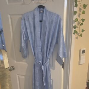 Light Blue Floral Kimono Robe